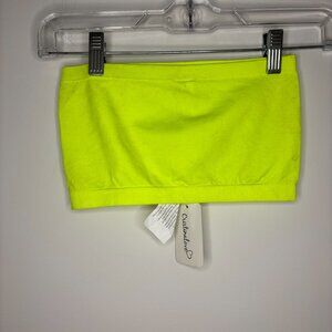 CRISTINALOVE Sunsations NEW Tube Top Bra Neon Yellow Stretch Summer Concert